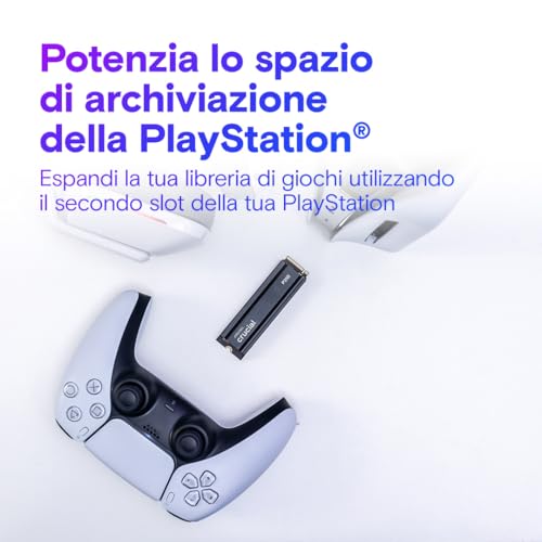 P310 PS5 SSD 2TB PCIe Gen4 NVMe M.2 con Dissipatore, fino a 7.100 MB/s, Compatibile con PlayStation 5, PC Desktop, Hard Disk Interno - CT2000P310SSD5-01 - Hdd - Immagine 3