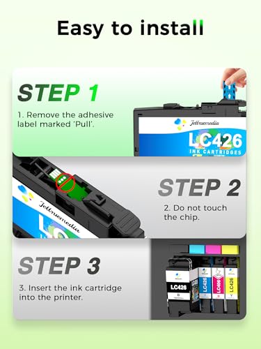 Jettruemedia LC-426 Ink Cartridges Multipack Replacement for Brother LC426XL LC426VAL for MFC-J4335DW MFC-J4340DW MFC-J4535DW MFC-J4540DW Printer(BK/C/M/Y,4 Pack) - Image 6