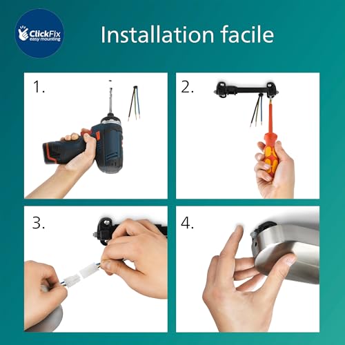 Spot 3 têtes Philips Sleet plafonnier E14 noir orientable IP20