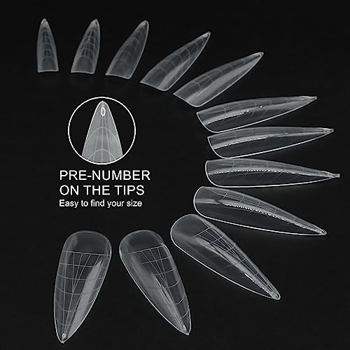 C12Rtive 120Pcs Dual Nail Forms,Almond Extension Poly Nail Gel Nail Forms Full Cover Reusable Nail Molds 12 Sizes For Solid Nail Gel Glue Nail Art Design Salon&Diy #TOP2