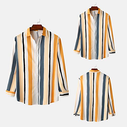 Boomcool Mens Shirts Long Sleeve Shirts For Men Striped Shirt Mens Button Down Long Sleeve Shirts #TOP2