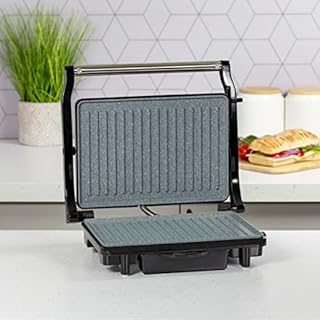 Quest 35609 Deluxe Health Grill With Panini Press & Sandwich Toaster / Non-Stick Marble Coating / Cool Touch Handle / Automatic Temperature Control / Floating Hinged Lid For Even Cooking & Toasting