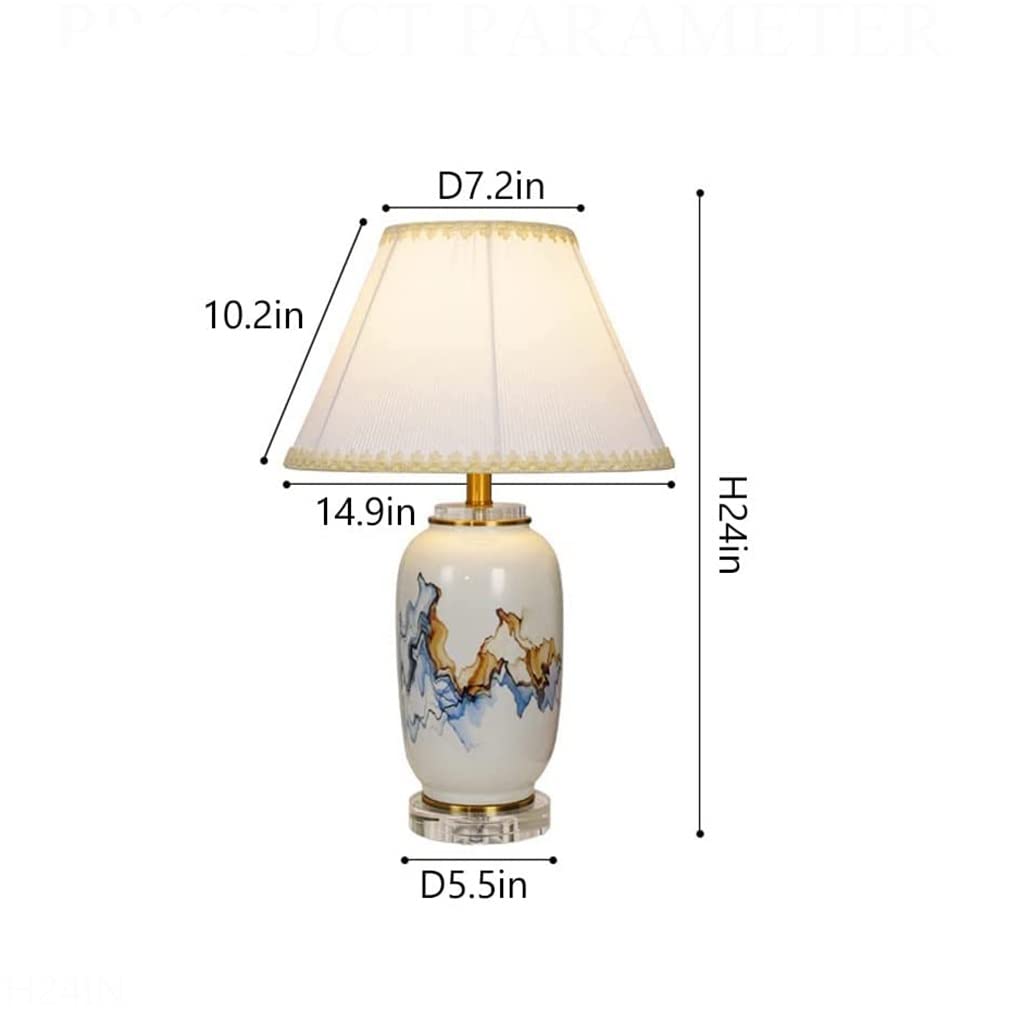 Klasyczna kwiatowa lampa stołowa ręcznie malowana ceramiczna lampa stołowa klasyczna rustykalna lampka nocna biurko lampka nocna do sypialni salon biuro regał na książki