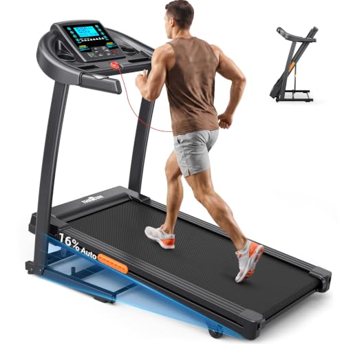 THERUN Incline Treadmill Treadmills for Running and Walking 400 lbs Weight Capacity Folding Treadmill with 0-16% Auto Incline Wide Belt 4.0 HP App Heart Rate Red