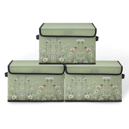 Image of Fabric Storage Bins with Lids,Under Bed Storage Containers 3Pack