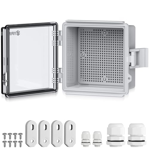 EYPINS Caja Estanca Exterior Electrica Impermeable IP67, Cuadro Eléctrico Superficie con Carcasa Plástico ABS, Cajas de Empalmes 15 * 15 * 9cm, Transparente