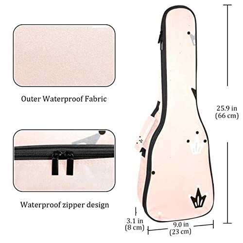 Sac pour ukulélé concert soprano ténor robuste finitions soignées rose