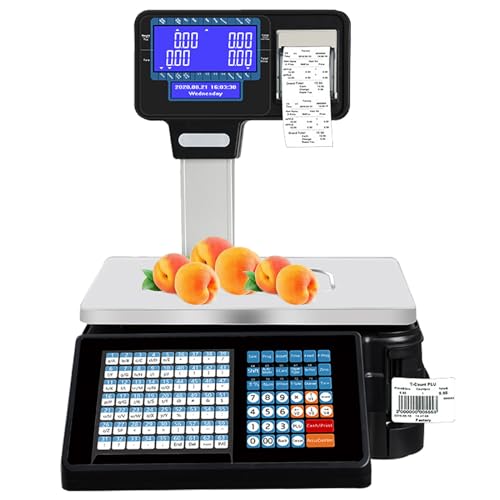 Báscula digital comercial con doble pantalla y etiqueta miniatura 1