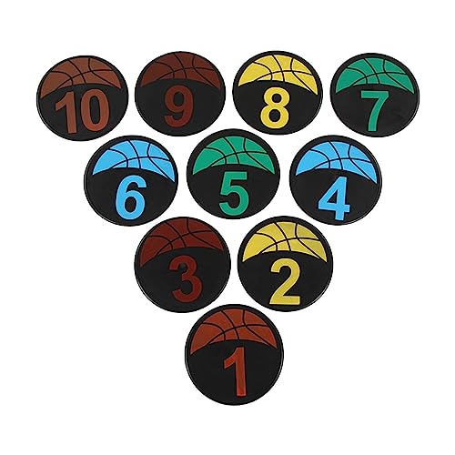 YedaHcy Numbered Floor Spot Markers Set, Flat Cones for Sports Training, Material, Bright Colors, Reusable and Durably, for Soccer Speed Alacrity Training