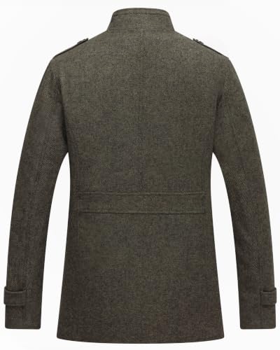 Image of Wantdo Men's Wool Blend Jacket Stand Collar Windproof Pea Coat