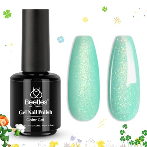 Beetles Mint Green Gel Polish - 15ml Spring Glitter Gel