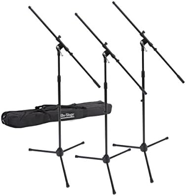 On-Stage MSP77033 Euroboom Microphone Stands with Travel Bag, 3 Pack