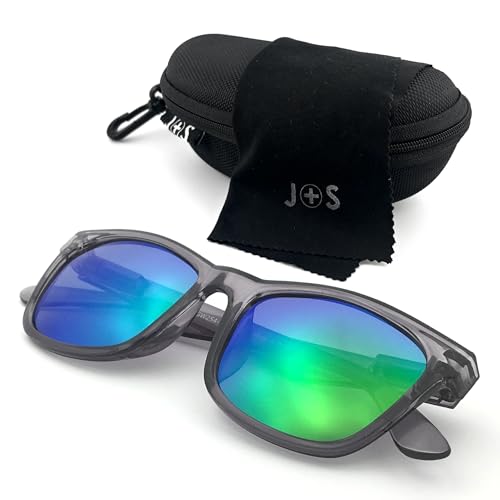 Image of J+S Mission Mark II Rectangle Polarized Sunglasses for Men | Spring Hinge Frame | Polarized 100% UV 400 | Medium-Small Fit