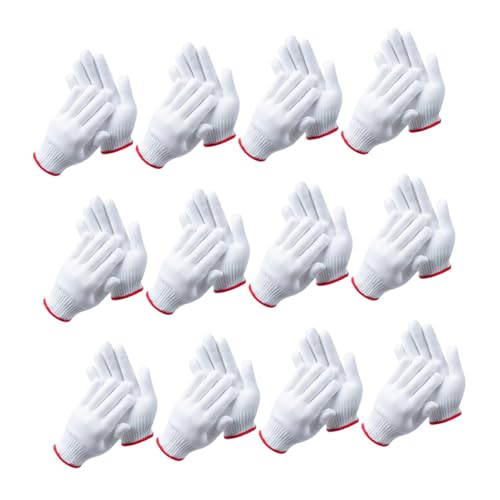 Guantes de seguridad con forro grueso de algodón y nailon para construcción (12 pares)