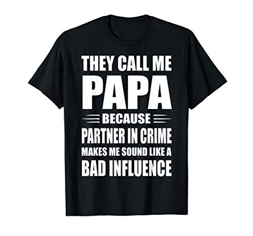 Funny Grandpa Gifts Shirts, Papa Partner In Crime Shirt Camiseta