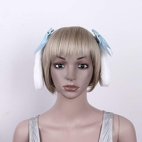 Par de pinzas para el cabello con orejas de conejo azul miniatura 6