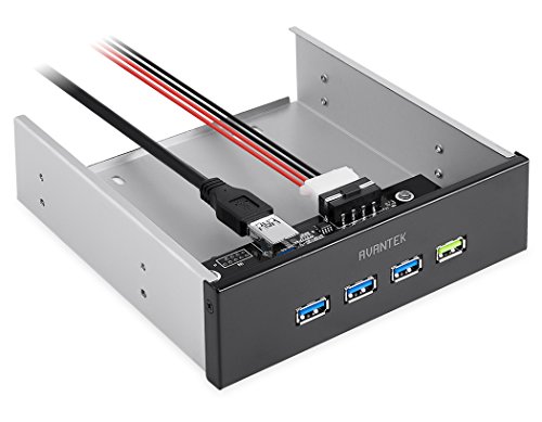 AVANTEK USB 3.0 3-Port Front Panel 5.25-Inch Bay Hub with 2.4A Charging Port Charger for iPhone, iPad, Cell Phones & Tablets [Plug-and-Play on Windows]