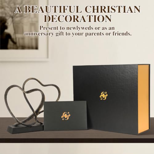 Anniversary Wedding Gifts for Couple Her Iron Heart Sculpture - Image 5