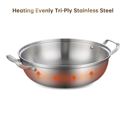 Yeksum Tri-Ply Stainless Steel Hot Pot With Lid Large Cooking Pot 12Inch by Yeksum - Used condition - Image 3