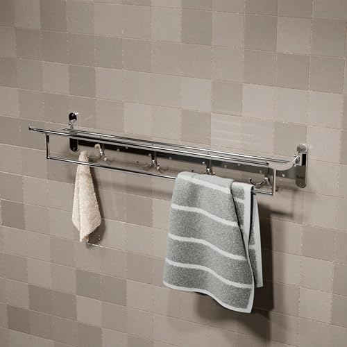 Image of Ruhe Round Towel Rack | Premium Grade Stainless Steel Round Foldable Towel Rack /Towel Holder /Towel Stand /Bathroom Accessories for Bathroom and Kitchen | (24 Inches-Only Rack)