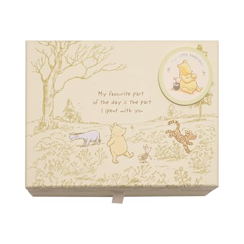Pooh Classics Range Disney Keepsakes Baby Box with Compartments New (DI167), 200 g, yellow