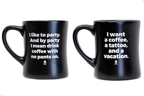 Death Wish Coffee - Amazon Exclusive - Diner Coffee Mug Set - 2018 Edition (1 Each of 2 Styles)