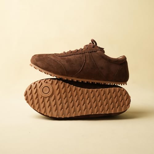 Image of Theater Women Combats Suede Sneakers | Soft Lace-Up Walking Shoes with Cushioned Grip Sole | Lightweight, Stylish & Comfortable Suede Footwear