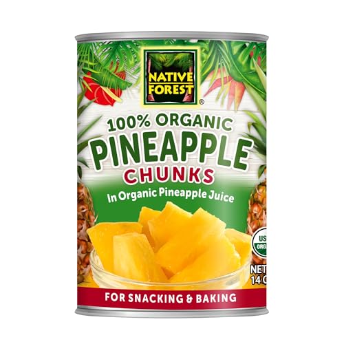 Native Forest Organic Pineapple Chunks - Canned Pineapple Chunks in Juice, Canned Fruit - 14 Ounce (Pack of 6)