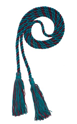 Image of Graduation Honor Cord - Teal /Maroon - Every School Color Available - Made in USA