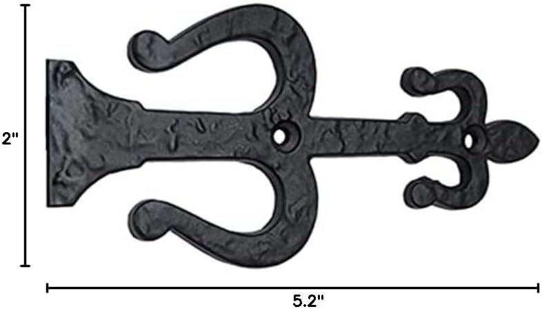 Adonai Hardware Tertius Antique Cast Iron False Hinge (5.2 Inch X 2 Pack) - Black Powder Coated