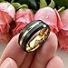 TUTISS 8mm Black Black Rose Gold Tungsten Rings for Men Women Fashion Engagement Wedding Bands Matte Finish Beveled Edges Comfort Fit Size 9