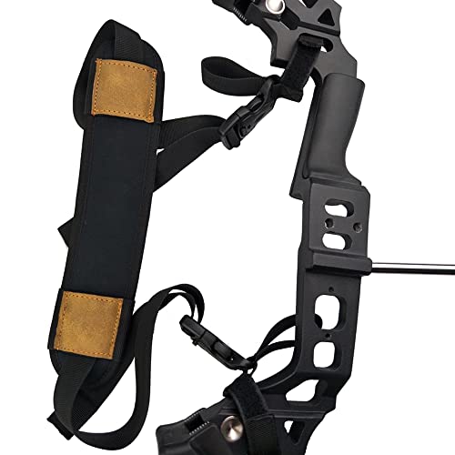 SHARROW Compound Bow Sling Archery Carrying Shoulder Strap Holder Compound Bow Accessories for Outdoor Hunting (Black)