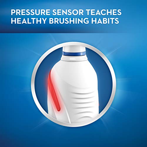 Oral-B Kids Electric Toothbrush With Coaching Pressure Sensor and Timer, White, for Kids 6+