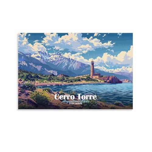 Peinture Cerro Torre toile 50x75cm pour decoration salon