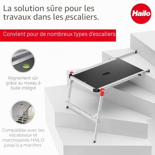 Plateforme de Travail pour escalier en Aluminium Hailo TP2 Pro – vue 2
