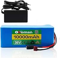 Bateria elétrica para bicicleta, 36v, 10ah, 21700 (5000mah), bateria de íon-lítio, 500w, bateria de alta potência, 42v, bicicleta elétrica
