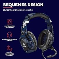 GXTrust Forze-B Gaming Headset Offiziell Lizenziert für PlayStation, Blau – Ansicht 5