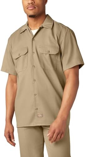 Dickies Men’s Short Sleeve Work Shirt – Durable Twill Button Down Shirts for Men, Lightweight Uniform for Daily Wear