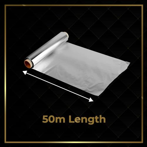 100 m – 2 x LuxLiv 50 m hochwertige, strapazierfähige 20 Mikron dicke Küchenfolie, Catering, Aluminium-Blechfolie, Rolle – 30 cm breit