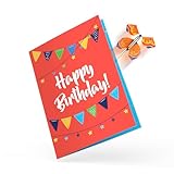 FETTIPOP Butterfly Card Happy Birthday (Red) KIT - Flying Butterfly Surprise Card, Funny Prank Pop out 8.2 x 5.8 in.