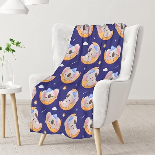 Koala Blanket Gifts - 60"x80" Cute Throw for Women, Girls - Purple Soft Fuzzy Blankets for Bed, Couch & Living Room