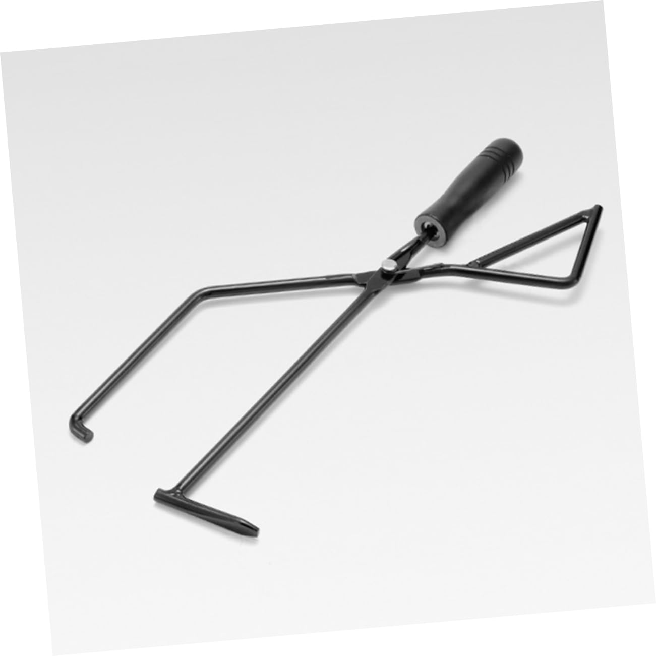 Pinza para Carbón de Camping con Mango de Madera y Hierro Negro | 1 Pieza, Uso en Barbacoa y Chimenea Exterior, para Fiestas y Fogatas al Aire Libre