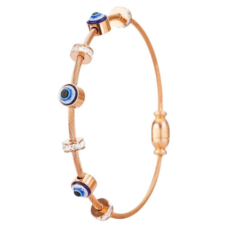 MIAMI evil eye bracelet for woman Evil Eye Bangles for women Anti Tarnish Stylish Adjustable Bracelet for girls Rose gold Kada for Women Accessories Jewellery Women Girls friendship crystal M560 (B0CWF6GRKP) Amazon Price History, Amazon Price Tracker