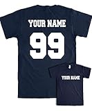 Custom T Shirts Team Uniforms Add Your Name and Number Front & Back Ultra Soft Unisex Cotton T Shirt...
