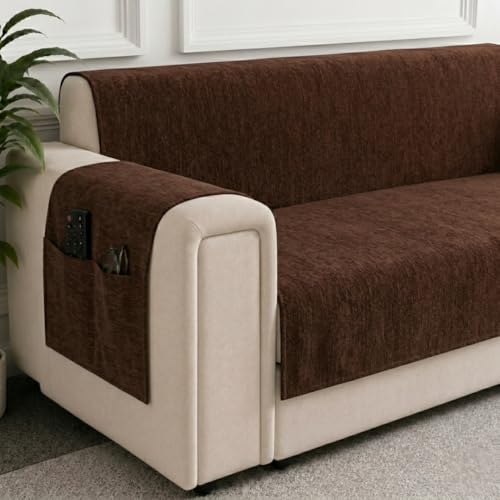 Image of STITCHNEST 'LuxeFit Series' 3 Seater Sofa Cover | Full Coverage with Armrest Pocket | Elegant Woven Fabric, Washable & Durable for Modern Living