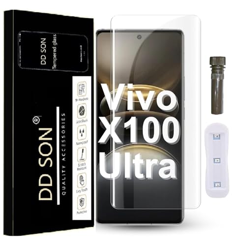 Image of DD SON Premium UV Tempered Glass Screen Protector Compatible For Vivo X100 Ultra (6.78 Inch, Pack of 1) Smartphone (Pack Of 1) With Edge To Edge Full Coverage UV And Easy Installation Kit