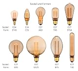 greenandco Vintage Design Żarówka LED do nastrojowego oświetlenia | E27 ST64 | bursztynowa | 4W 200lm | 1800K bardzo ciepła biel | 320° | 230V | bez migotania | nieściemnialna | żarówka Edisona
