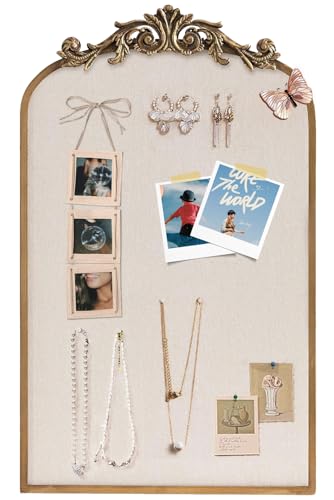 Linen Cork Bulletin Board, Large 19''x31'' Pin Board for Walls,