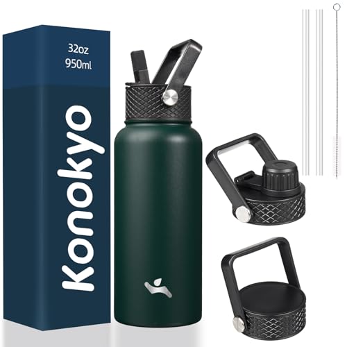 Image of Konokyo 32 oz Insulated Stainless Steel Water Bottle with Straw Lid