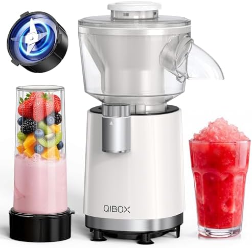 QIBOX Snow Cone Machine & Smoothie Blender 2 in 1, 700W Powerful ...